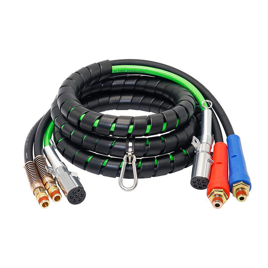 13.5ft 3 in 1 ABS & Power Air Line Hose Wrap 7 Way Electrical Cable for Semi Truck Trailer Tractor